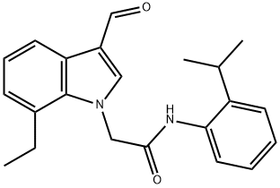 1H-Indole-1-acetamide,7-ethyl-3-formyl-N-[2-(1-methylethyl)phenyl]-(9CI) 구조식 이미지