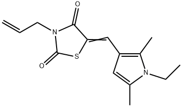 2,4-Thiazolidinedione,5-[(1-ethyl-2,5-dimethyl-1H-pyrrol-3-yl)methylene]-3-(2-propenyl)-(9CI) Structure