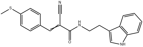 2-Propenamide,2-cyano-N-[2-(1H-indol-3-yl)ethyl]-3-[4-(methylthio)phenyl]-(9CI) Structure