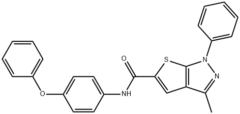 1H-Thieno[2,3-c]pyrazole-5-carboxamide,3-methyl-N-(4-phenoxyphenyl)-1-phenyl-(9CI) 구조식 이미지