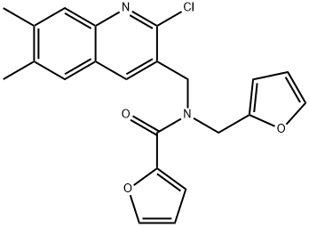2-Furancarboxamide,N-[(2-chloro-6,7-dimethyl-3-quinolinyl)methyl]-N-(2-furanylmethyl)-(9CI) 구조식 이미지