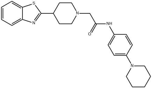 1-Piperidineacetamide,4-(2-benzothiazolyl)-N-[4-(1-piperidinyl)phenyl]-(9CI) Structure