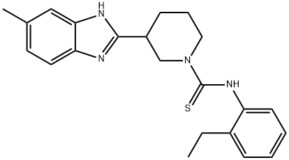 1-Piperidinecarbothioamide,N-(2-ethylphenyl)-3-(5-methyl-1H-benzimidazol-2-yl)-(9CI) 구조식 이미지