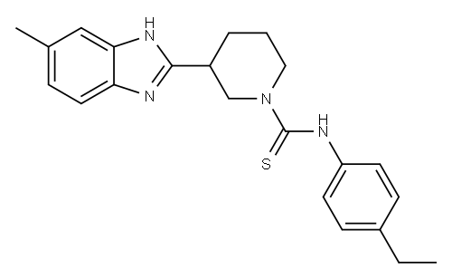 1-Piperidinecarbothioamide,N-(4-ethylphenyl)-3-(5-methyl-1H-benzimidazol-2-yl)-(9CI) 구조식 이미지