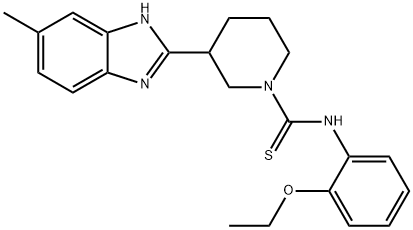 1-Piperidinecarbothioamide,N-(2-ethoxyphenyl)-3-(5-methyl-1H-benzimidazol-2-yl)-(9CI) 구조식 이미지