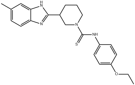 1-Piperidinecarbothioamide,N-(4-ethoxyphenyl)-3-(5-methyl-1H-benzimidazol-2-yl)-(9CI) 구조식 이미지