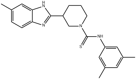 1-Piperidinecarbothioamide,N-(3,5-dimethylphenyl)-3-(5-methyl-1H-benzimidazol-2-yl)-(9CI) Structure