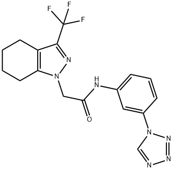 1H-Indazole-1-acetamide,4,5,6,7-tetrahydro-N-[3-(1H-tetrazol-1-yl)phenyl]-3-(trifluoromethyl)-(9CI) Structure