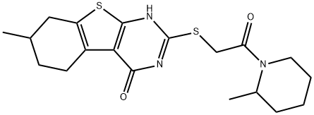 Piperidine, 1-[[(1,4,5,6,7,8-hexahydro-7-methyl-4-oxo[1]benzothieno[2,3-d]pyrimidin-2-yl)thio]acetyl]-2-methyl- (9CI Structure