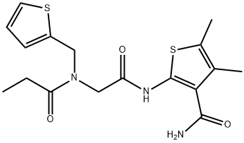 3-Thiophenecarboxamide,4,5-dimethyl-2-[[[(1-oxopropyl)(2-thienylmethyl)amino]acetyl]amino]-(9CI) 구조식 이미지