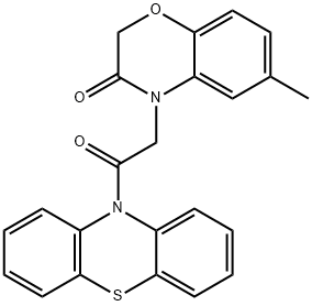10H-Phenothiazine,10-[(2,3-dihydro-6-methyl-3-oxo-4H-1,4-benzoxazin-4-yl)acetyl]-(9CI) Structure