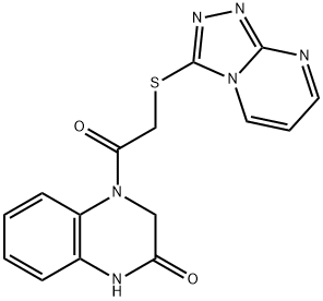 2(1H)-Quinoxalinone,3,4-dihydro-4-[(1,2,4-triazolo[4,3-a]pyrimidin-3-ylthio)acetyl]-(9CI) 구조식 이미지