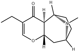 Cyclohepta[b]pyran-5,8-imin-4(4aH)-one, 3-ethyl-5,6,7,8,9,9a-hexahydro-10-methyl-, (4aS,5R,8S,9aS)- (9CI) Structure
