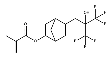 2-Propenoic acid, 2-methyl-, 5-[3,3,3-trifluoro-2-hydroxy-2-(trifluoromethyl)propyl]bicyclo[2.2.1]hept-2-yl ester 구조식 이미지