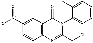 4(3H)-Quinazolinone, 2-(chloromethyl)-3-(2-methylphenyl)-6-nitro- Structure