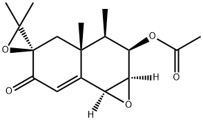 (1aR,5R)-2α-Acetoxy-1aβ,2,3,3a,4,7bβ-hexahydro-3α,3',3',3aα-tetramethylspiro[naphth[1,2-b]oxirene-5(6H),2'-oxiran]-6-one 구조식 이미지