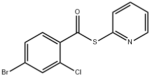 Benzenecarbothioic acid, 4-bromo-2-chloro-, S-2-pyridinyl ester 구조식 이미지