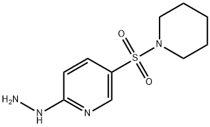 Pyridine, 2-hydrazinyl-5-(1-piperidinylsulfonyl)- Structure