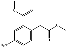 Benzeneacetic acid, 4-amino-2-(methoxycarbonyl)-, methyl ester 구조식 이미지