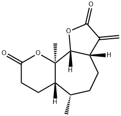 (3aS,6aβ,10bβ)-Dodecahydro-6α,10aα-dimethyl-3-methylenefuro[3',2':6,7]cyclohepta[1,2-b]pyran-2,9-dione 구조식 이미지