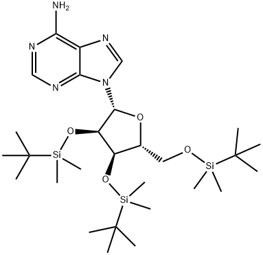 2'',3'',5''-Tris-O-[(1,1-dimethylethyl)dimethylsilyl]adenosine 구조식 이미지