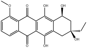 (8S)-8β-Ethyl-7,8,9,10-tetrahydro-6,8α,10α,11-tetrahydroxy-1-methoxy-5,12-naphthacenedione 구조식 이미지