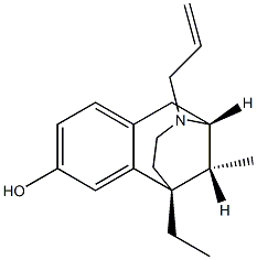 (2R,11R)-3-Allyl-6-ethyl-1,2,3,4,5,6-hexahydro-11-methyl-2α,6α-methano-3-benzazocin-8-ol 구조식 이미지