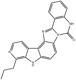 6H-Pyrido[4,3:4,5]pyrrolo[3,2:4,5]benzimidazo[1,2-c]quinazolin-6-one,  5,10-dihydro-11-propyl- 구조식 이미지