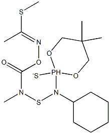 (1-methylsulfanylethylideneamino) N-[cyclohexyl-(5,5-dimethyl-2-sulfan ylidene-1,3-dioxa-2$l^{5}-phosphacyclohex-2-yl)amino]sulfanyl-N-methyl -carbamate 구조식 이미지