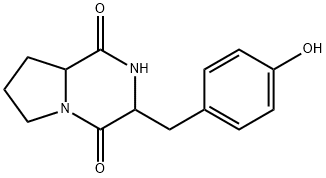 Pyrrolo[1,2-a]pyrazine-1,4-dione, hexahydro-3-[(4-hydroxyphenyl)methyl]- (9CI) Structure