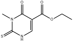 5-Pyrimidinecarboxylic acid, 1,2,3,6-tetrahydro-1-methyl-6-oxo-2-thioxo-, ethyl ester Structure