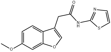 3-Benzofuranacetamide, 6-methoxy-N-2-thiazolyl- Structure