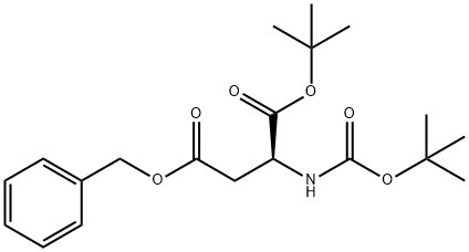 L-Aspartic acid, N-[(1,1-dimethylethoxy)carbonyl]-, 1-(1,1-dimethylethyl) 4-(phenylmethyl) ester 구조식 이미지