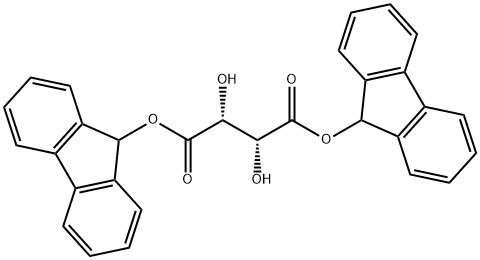 Butanedioic acid, 2,3-dihydroxy- (2R,3R)-, 1,4-di-9H-fluoren-9-yl ester Structure