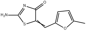 4(5H)-Thiazolone,2-amino-5-[(5-methyl-2-furanyl)methylene]-(9CI) 구조식 이미지