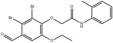 Acetamide, 2-(2,3-dibromo-6-ethoxy-4-formylphenoxy)-N-(2-methylphenyl)- Structure