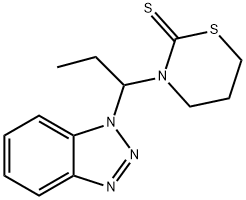 2H-1,3-Thiazine-2-thione, 3-[1-(1H-benzotriazol-1-yl)propyl]tetrahydro- Structure