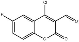 JRH-06905, 4-Chloro-6-fluoro-2-oxo-2H-chromene-3-carbaldehyde, 97% 구조식 이미지