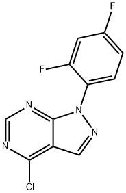 1H-Pyrazolo[3,4-d]pyrimidine, 4-chloro-1-(2,4-difluorophenyl)- Structure