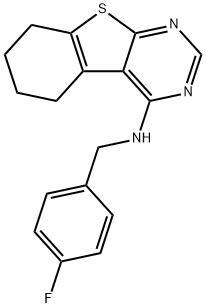 N-[(4-fluorophenyl)methyl]-5,6,7,8-tetrahydro-[1]benzothiolo[2,3-d]pyrimidin-4-amine 구조식 이미지