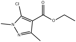1H-Pyrazole-4-carboxylic acid, 5-chloro-1,3-dimethyl-, ethyl ester 구조식 이미지