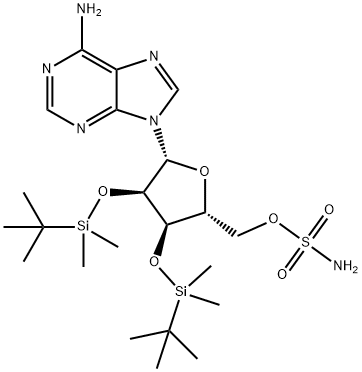 Adenosine, 2',3'-bis-O-[(1,1-dimethylethyl)dimethylsilyl]-, 5'-sulfamate Structure