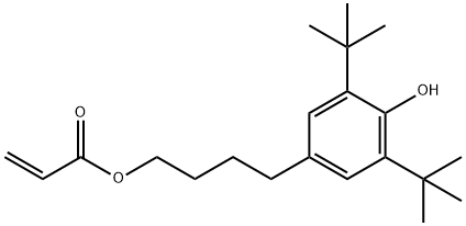 2-Propenoic acid, 4-[3,5-bis(1,1-dimethylethyl)-4-hydroxyphenyl]butyl ester Structure