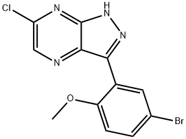 1H-Pyrazolo[3,4-b]pyrazine, 3-(5-bromo-2-methoxyphenyl)-6-chloro- Structure