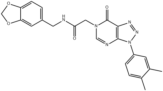 6H-1,2,3-Triazolo[4,5-d]pyrimidine-6-acetamide, N-(1,3-benzodioxol-5-ylmethyl)-3-(3,4-dimethylphenyl)-3,7-dihydro-7-oxo- Structure
