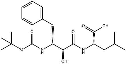 rac-((2R,3S)-3-((tert-butoxycarbonyl)amino)-2-hydroxy-4-phenylbutanoyl)-D-leucine Structure
