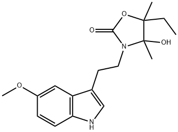 2-OXAZOLIDINONE, 5-ETHYL-4-HYDROXY-3-[2-(5-METHOXY-1H-INDOL-3-YL)ETHYL]-4,5-DIMETHYL- Structure