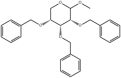 1-O-methyl-2,3,4-tri-O-benzyl β-D-ribopyranose 구조식 이미지