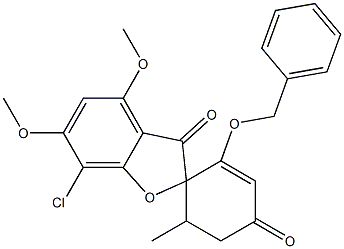 Spiro[benzofuran-2(3H),1'-[2]cyclohexene]-3,4'-dione, 7-chloro-4,6-dimethoxy-6'-methyl-2'-(phenylmethoxy)-, (1'S,6'R)- Structure