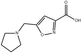 3-Isoxazolecarboxylic acid, 5-(1-pyrrolidinylmethyl)- Structure